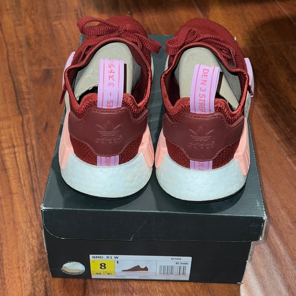 Adidas Originals Women's NMD_R1 Sneaker new burgundy white, purple&coral - Picture 8 of 14